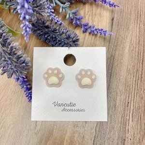 Brown Kitten Paw Earrings